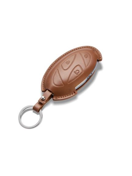 Funda de cuero para llave Hyundai, color marrón