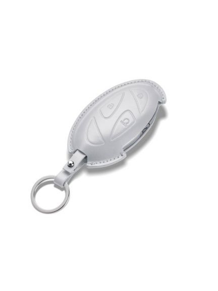 Funda de cuero para llave Hyundai, blanca