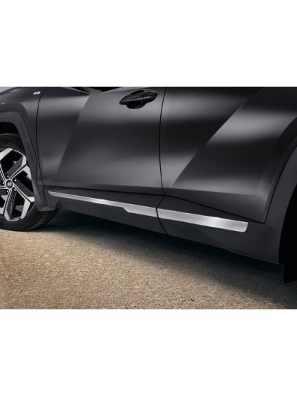 Líneas de acabado laterales, óptica de aluminio cepillado, juego de 4